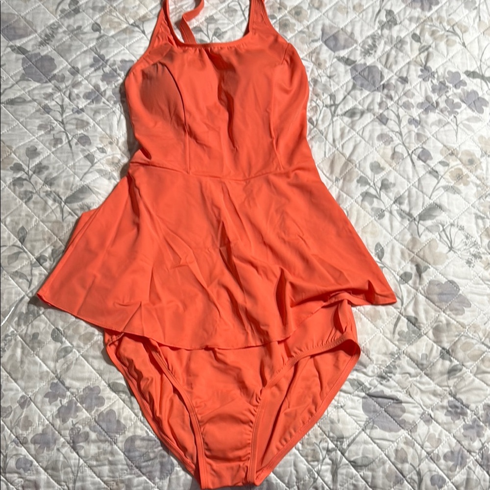 NWT Vibrant Orange women’s One Piece Swimsuit 12